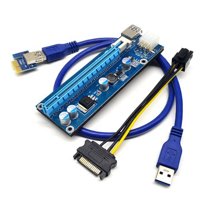 6-контактный питательный шнур PCIe PCI-E 1x к 16x USB 3,0 расширитель переходника видеокарта с кабелем SATA