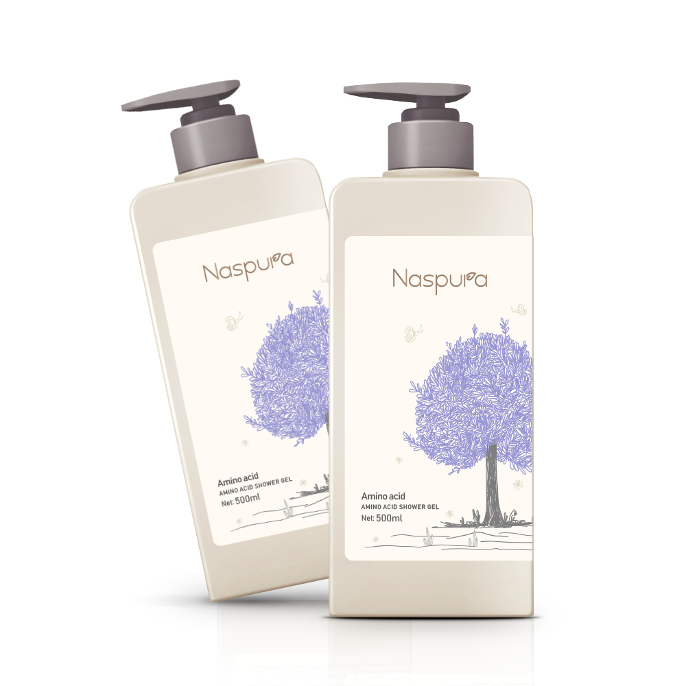 Nice smell Skin Ph value amino acid hydrating body cleaning and caring bath gel body wash cream for family using