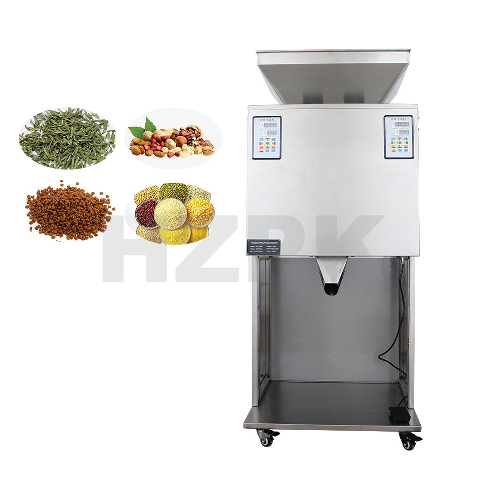 HZPK semi auto seeds tea coffee beans bag pouch spice bottle jar can granule particle weighing packing and filling machines