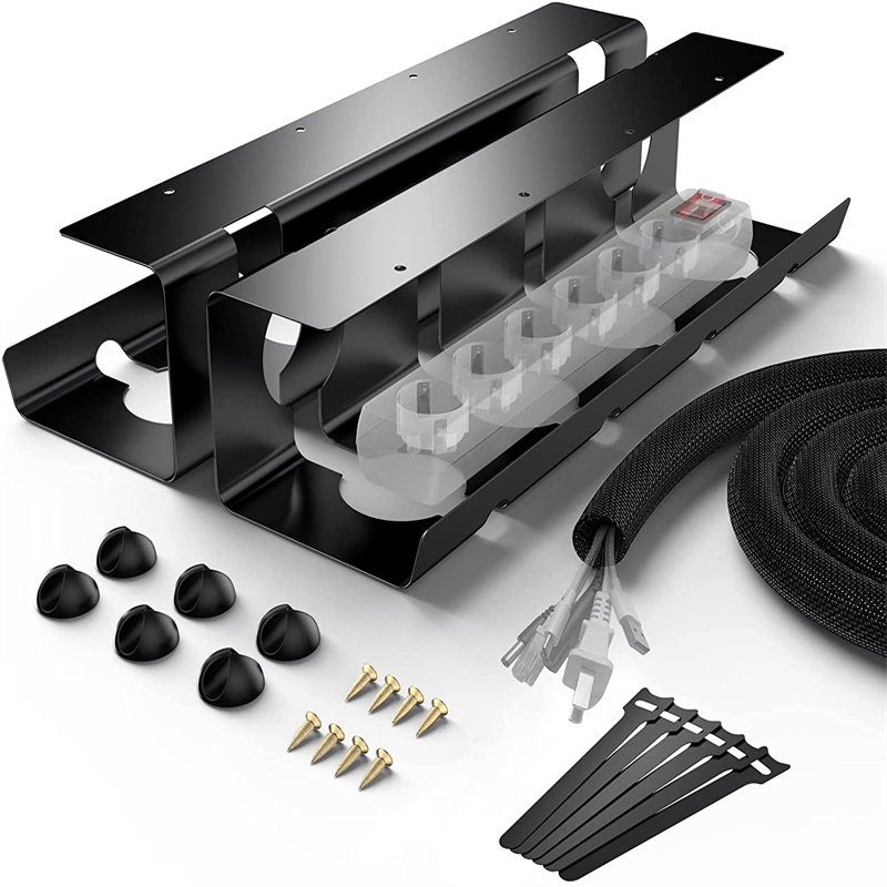 Brateck Under-Desk Cable Tray Organizer Black