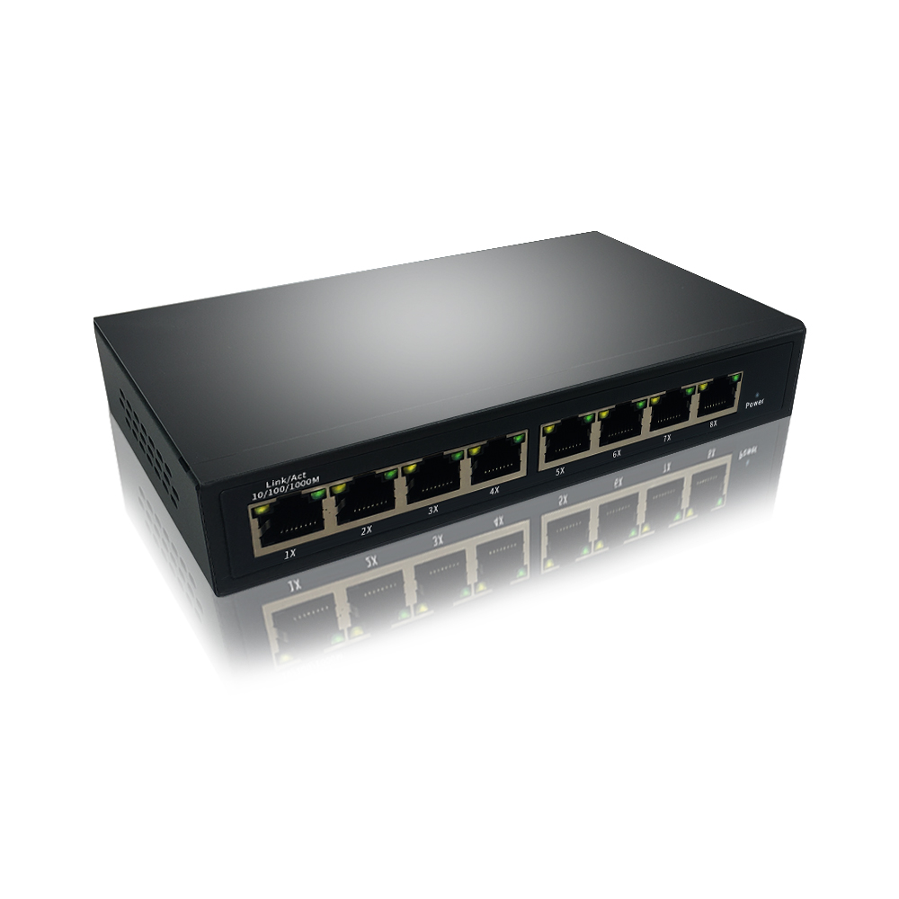 24V пассивная 8-портовый гигабитный нестандартные управляемый PoE коммутатор ethernet Поддержка 24V источник питания PoE