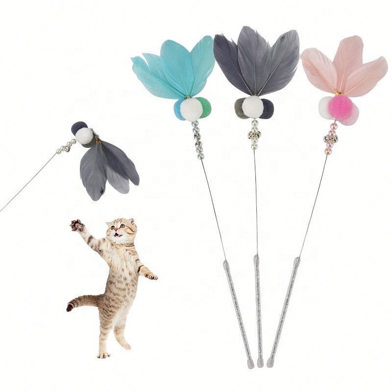 New Interactive Funny Cat Stick Funny Feather Pet Toys Cat Teaser Cat Wand Pet Toys
