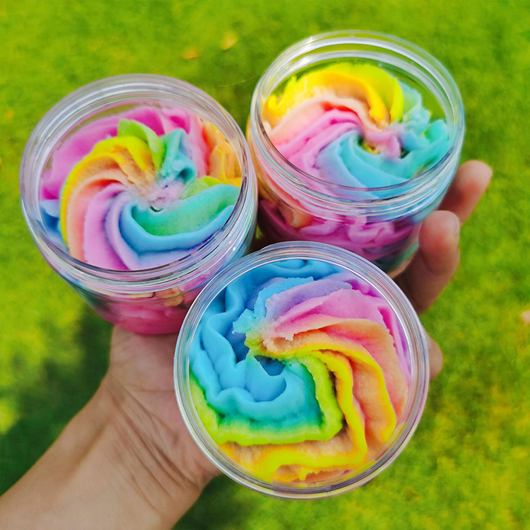Jars Private Label Wholesale Shea Vegan Rainbow Handmade Mango Whipped Whip Whipped Dessert Production Body Butter