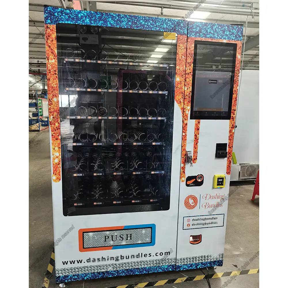 Beauty cosmetic vending machine with free customized wrap