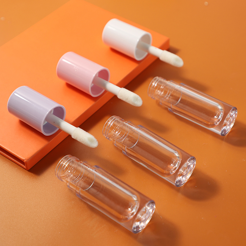 HOT SELL Transparent round tube custom logo big applicator lip gloss wand tubes