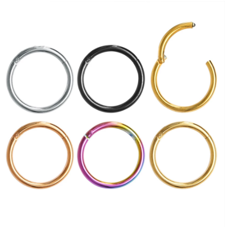Hinged Septum Segment Nose Ring Lip Ear Cartilage Ear Helix Body Piercing Jewelry Surgical Steel Ring Hoop