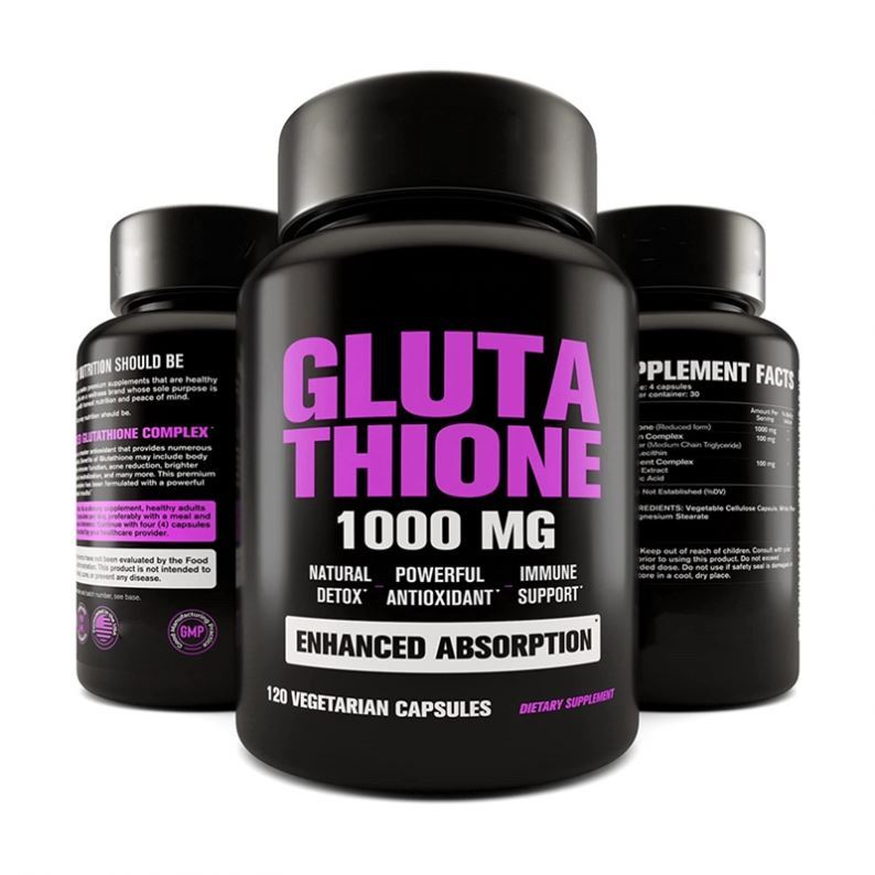 Private Label Vegan Glutation Capsules Pour Eclairc La Peau 1000mg L-glutathion Capsule Glutation Supplement