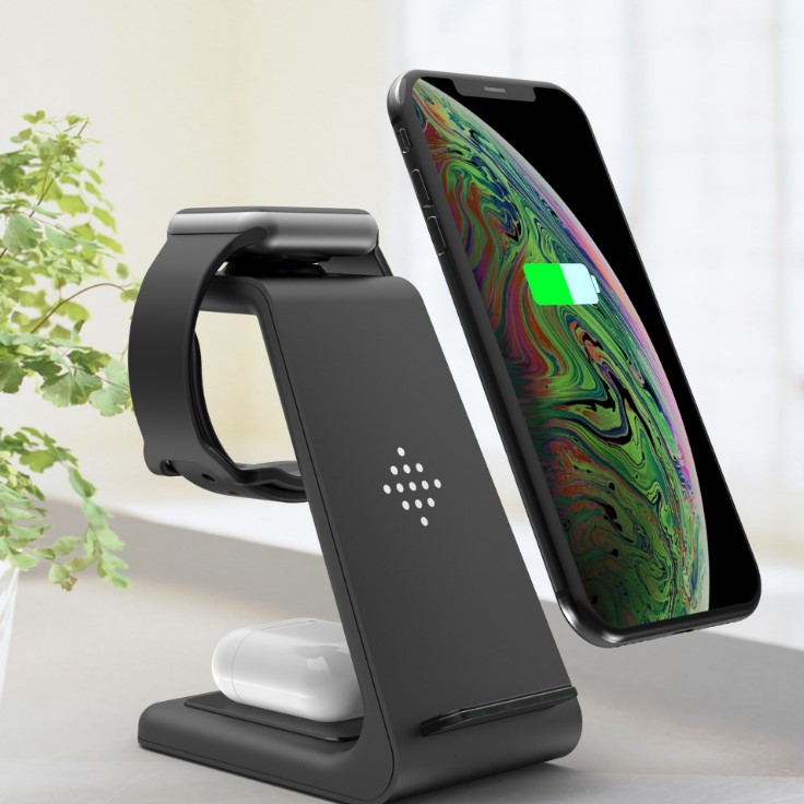 3 в 1 Беспроводное зарядное устройство 10 Вт Быстрая зарядка для iPhone 11 pro/XR/Xs Max Samsung для Apple Watch 5 4 3 Airpods pro
