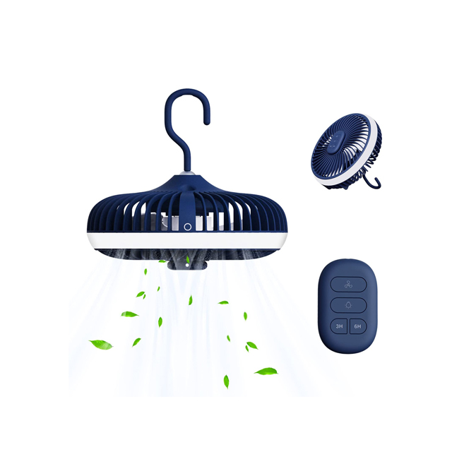 Outdoor Camping Powerful Personal USB Desk Portable Camping Tent Ceiling Fan LED Light Rechargeable with Remote Control