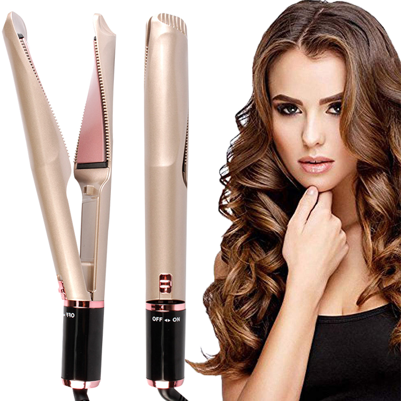 Professional Hair Straightener Hair Salon Equipment LCD Display Private Label Ceramic 2 in1 Flat Iron Hair Straightener