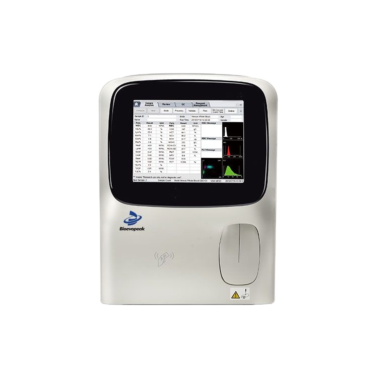 Анализатор гематологии Bioevopeak VET 3 части diff/5 частей diff vet cbc machine, анализатор гематологии, ветеринарное медицинское оборудование
