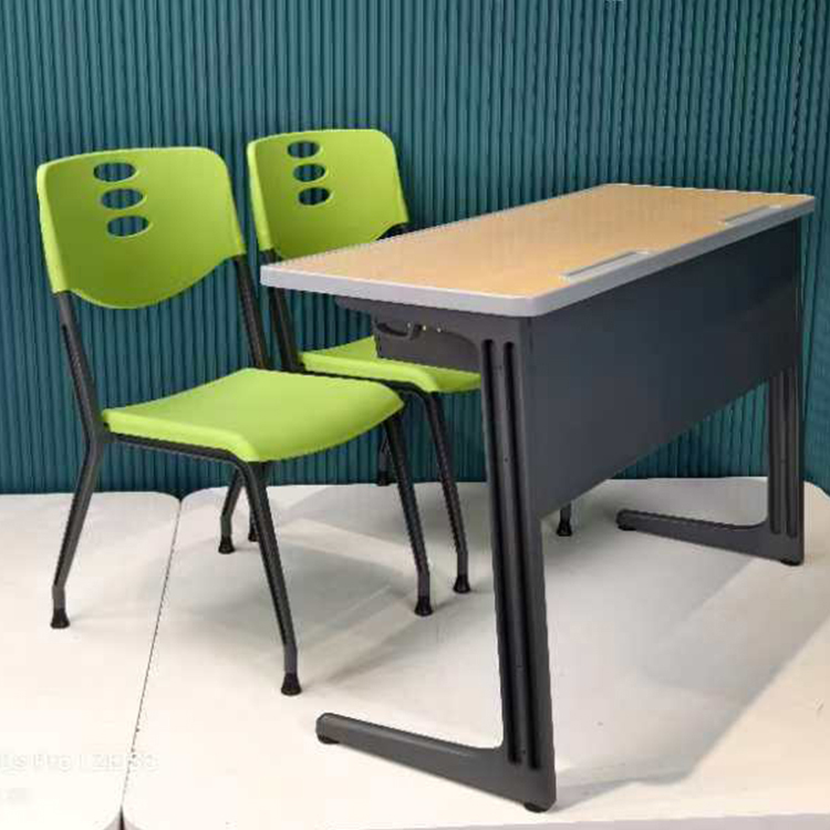 Factory Price Student Study Training Reading Table Plywood Double Seaters High school Furniture Classroom Desk and Chair Sets