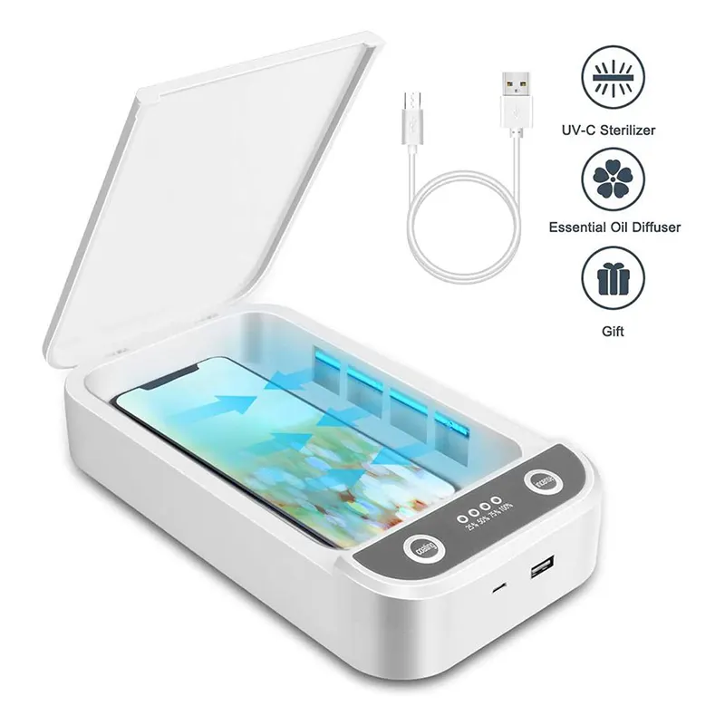 5W Wireless Charging UV Sterilizer Box and Portable UV Mobile Phone Sanitizer Disinfection Box for Makeup Watch Money