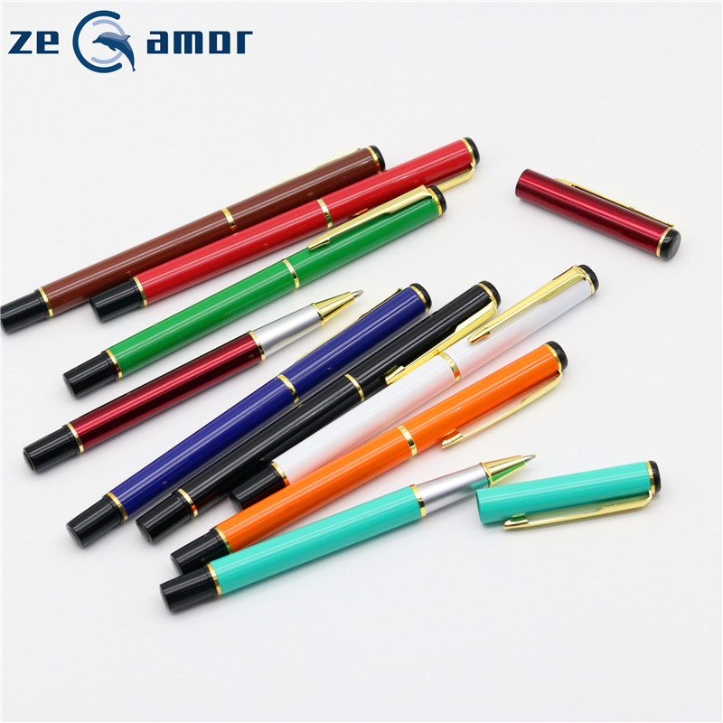 Zeamor boligrafo 2021 бизнес-Подпись тяжелые рекламные подарки для бизнеса черная Золотая цветная металлическая роликовая ручка