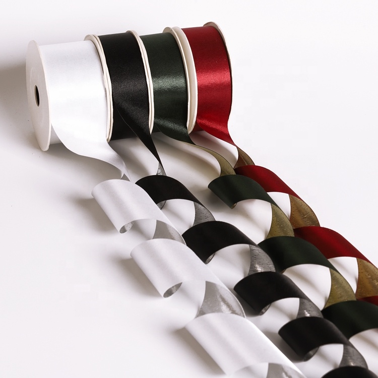 Polyester Two Color Double Sided Satin Ribbon