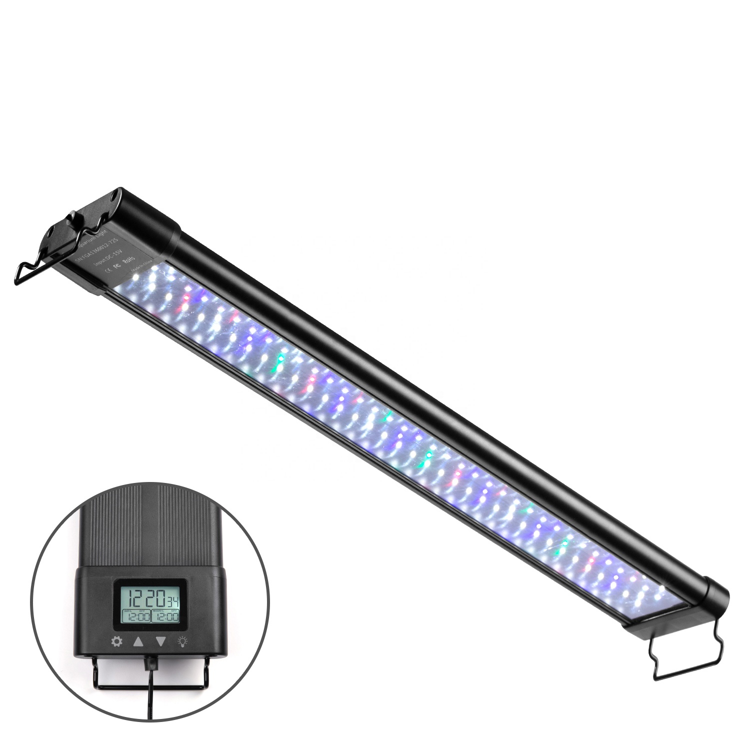 IP68 машинка для стрижки 48 Вт 90 см LED аквариумное светодиодное освещение с ЖК-дисплеем, нежный dim с ЖК-дисплеем для рассвет Сумерки коралловых рифов высокой мощности с полным спектром