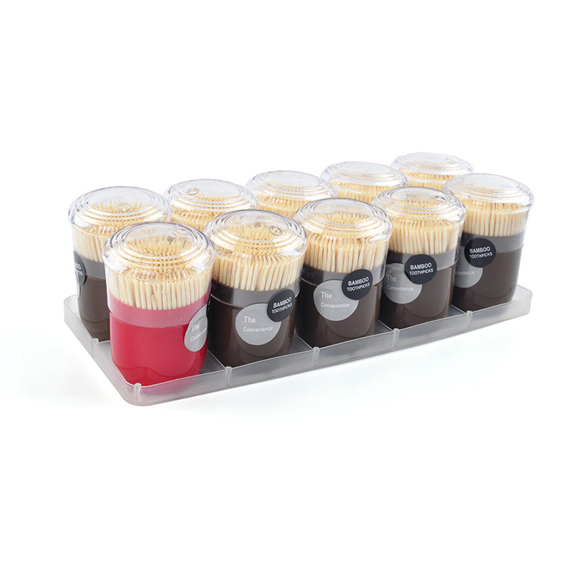 China disposable tootpick 350Pcs/bottle package wrapped storage tooth pick wooden bamboo toothpick