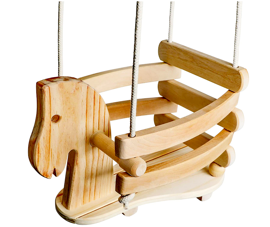 DIY animal shape toddler swing set baby swing with PE rope