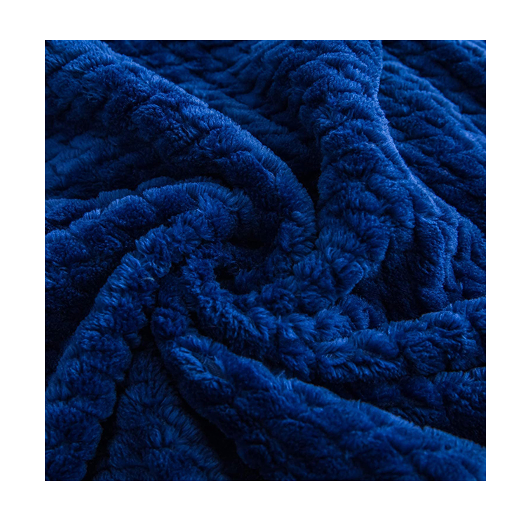 Solid Microfiber Flannel Jacquard Fleece Fabric Knitted Warm Fuzzy Soft Large Velvet Plush Throw Blanket Luxury Bed