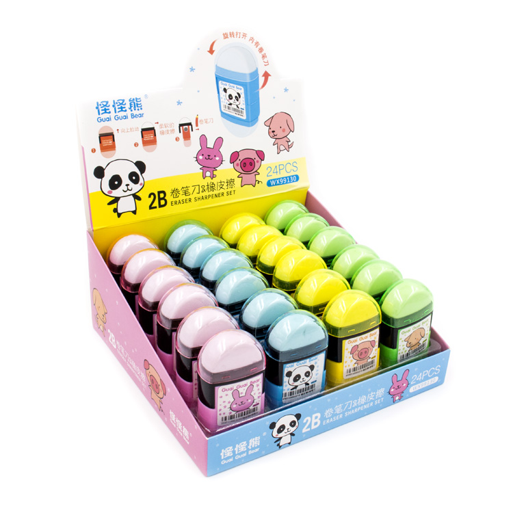 back to school 2 in 1 innovative single hole pencil sharpener with eraser