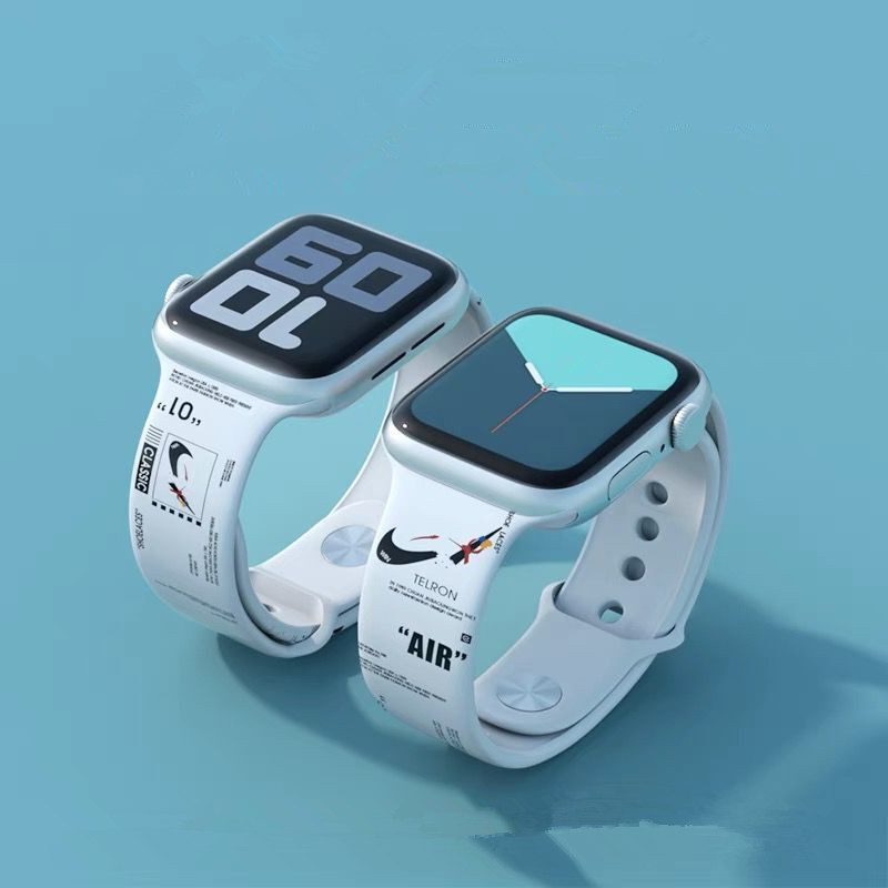 Ремешок силиконовый для apple watch series 6 5 se, Роскошный дизайнерский браслет для часов 38 40 42 44 мм