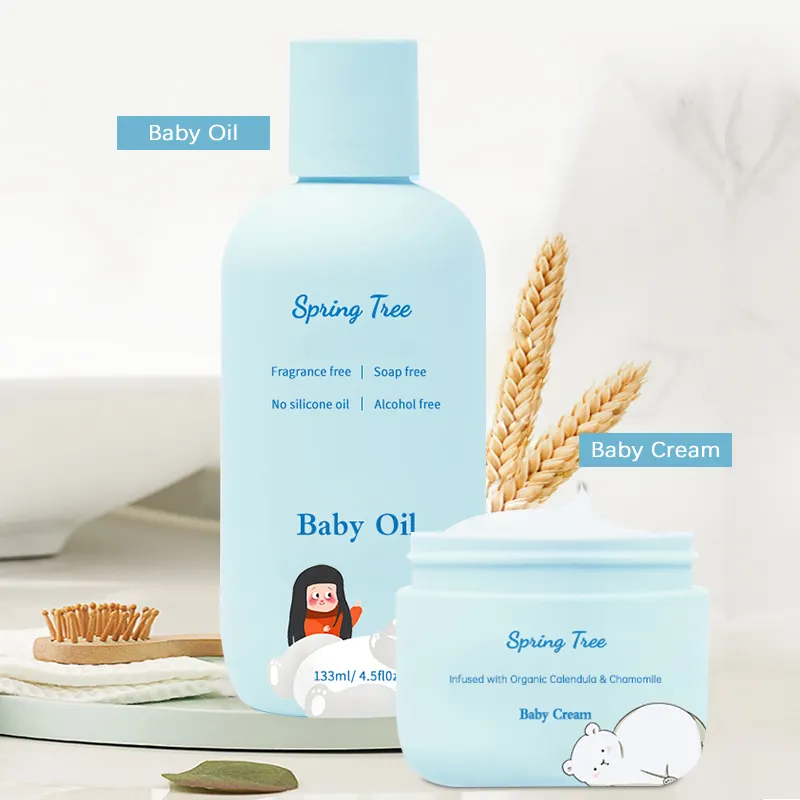 OEM/ODM Skin Care Product for Baby Sensitive Skin Baby Cream Baby Oil Set