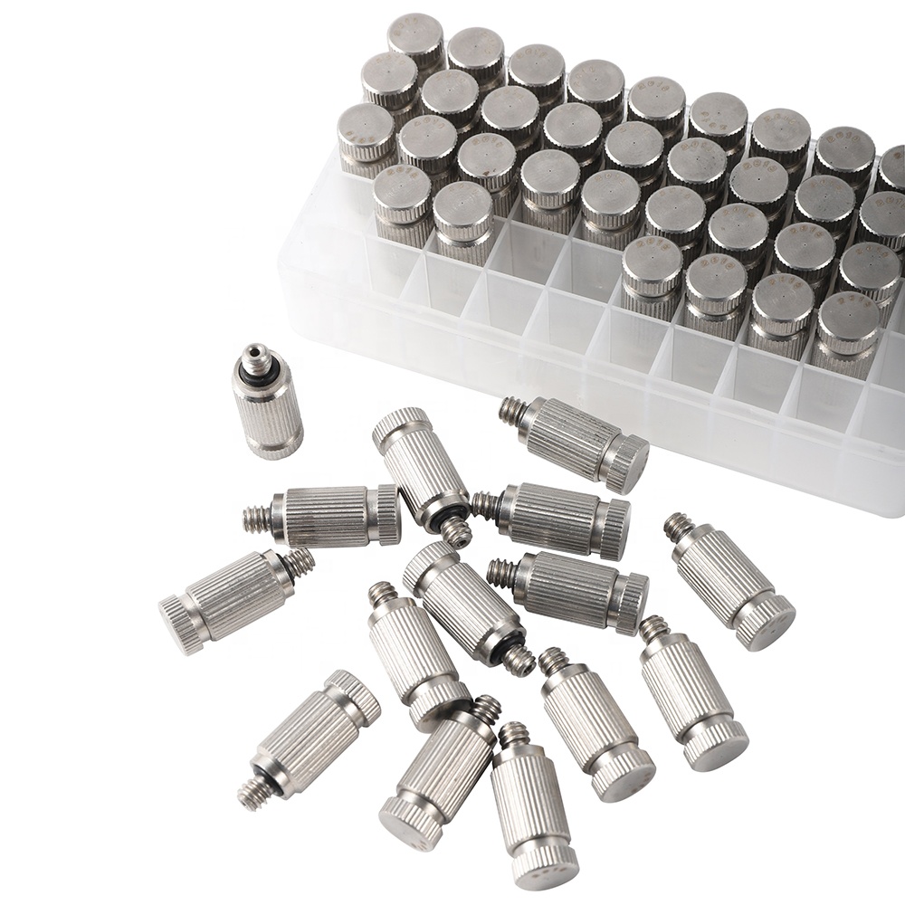 Stainless Steel 3/16'' Thread High Pressure Atomizing Spray Fog Nozzle For Garden Cooling Humidification Disinfection