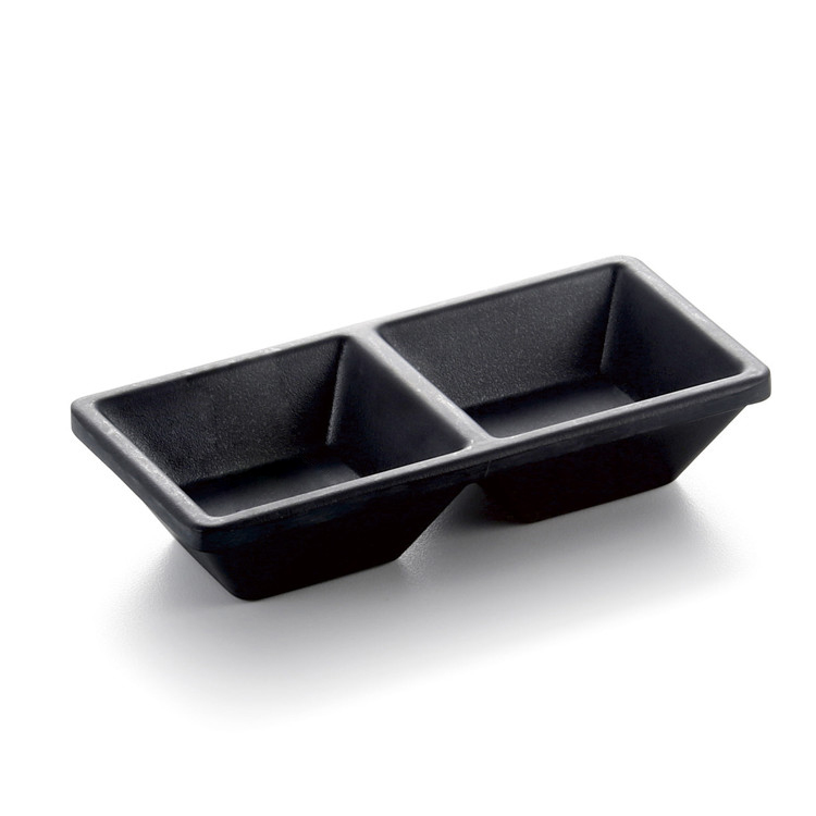 Черный меламин Yangge, 2 отделения, пластиковая тарелка для соуса ramekin