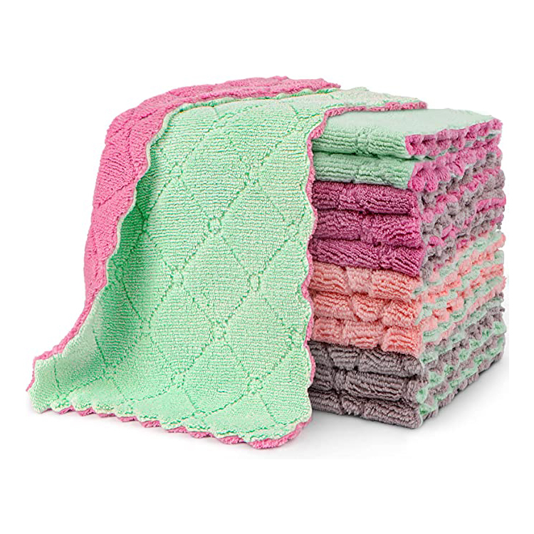 Wholesale kitchen towels cotton dish cloth customized 5 colour pieces kitchen dish towel set
