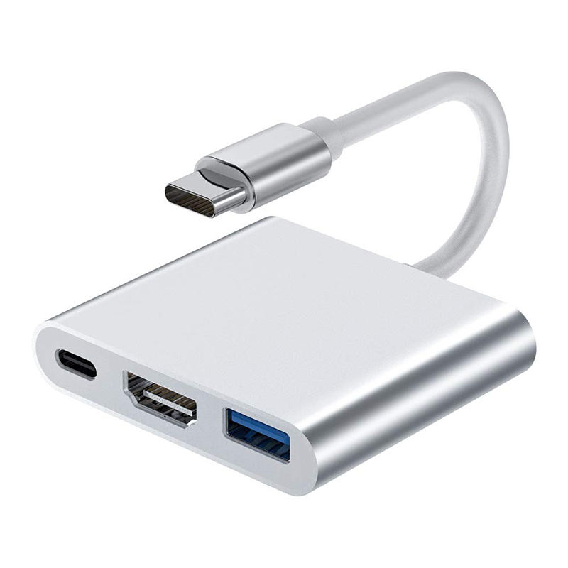 3 in 1 type c hub dock multi 4k usb3.0 HDTV 100W PD laptop charging usb-c adapter type c hub rj45 and usb