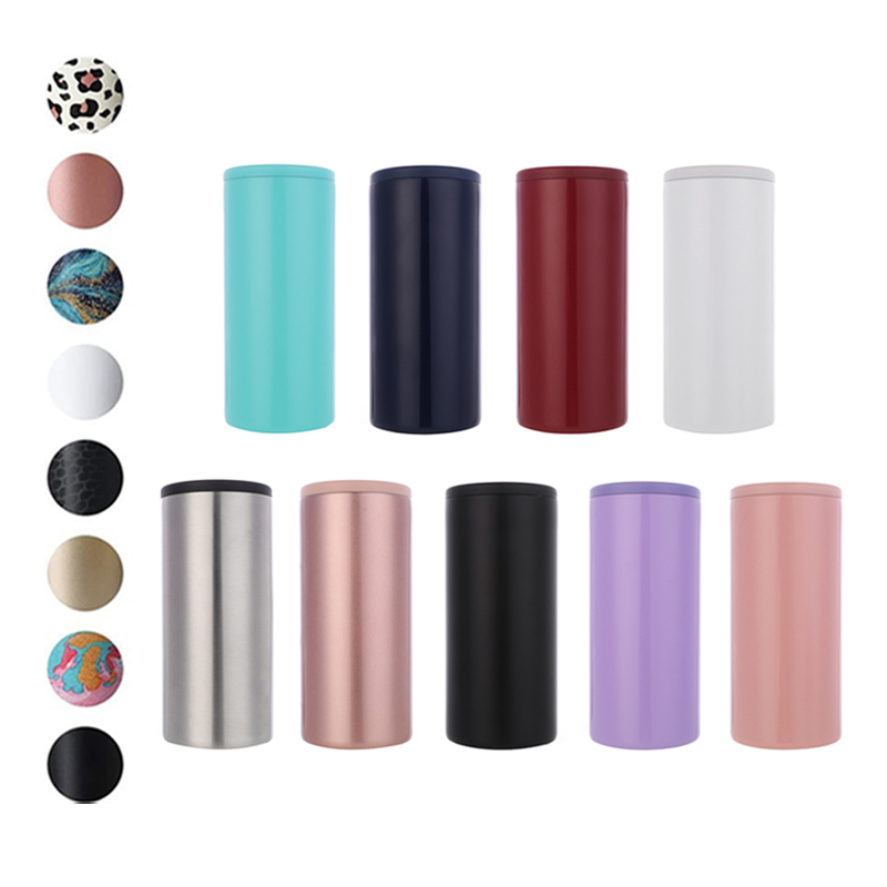 Hot selling 12oz Double Wall Stainless Steel Insulated skinny can cooler stainless steel 12oz can coolers slim