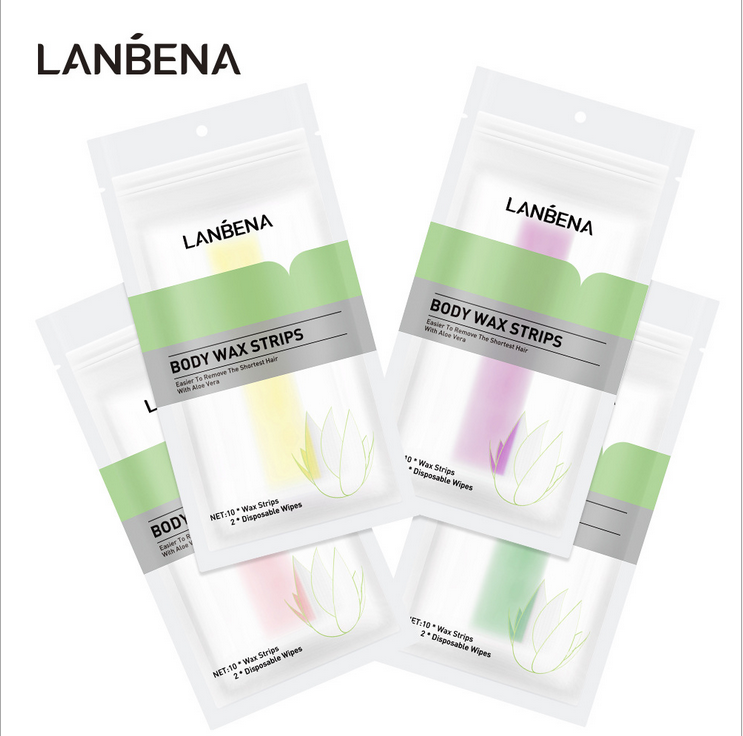 LANBENA 10 шт. удаления волос для депиляции воск для депиляции восковые полоски бумаги натуральный пчелиный воск Двусторонняя бусинки, депиляция восковыми бусинками с корнем шелковистой на все тело, инструмент для красоты