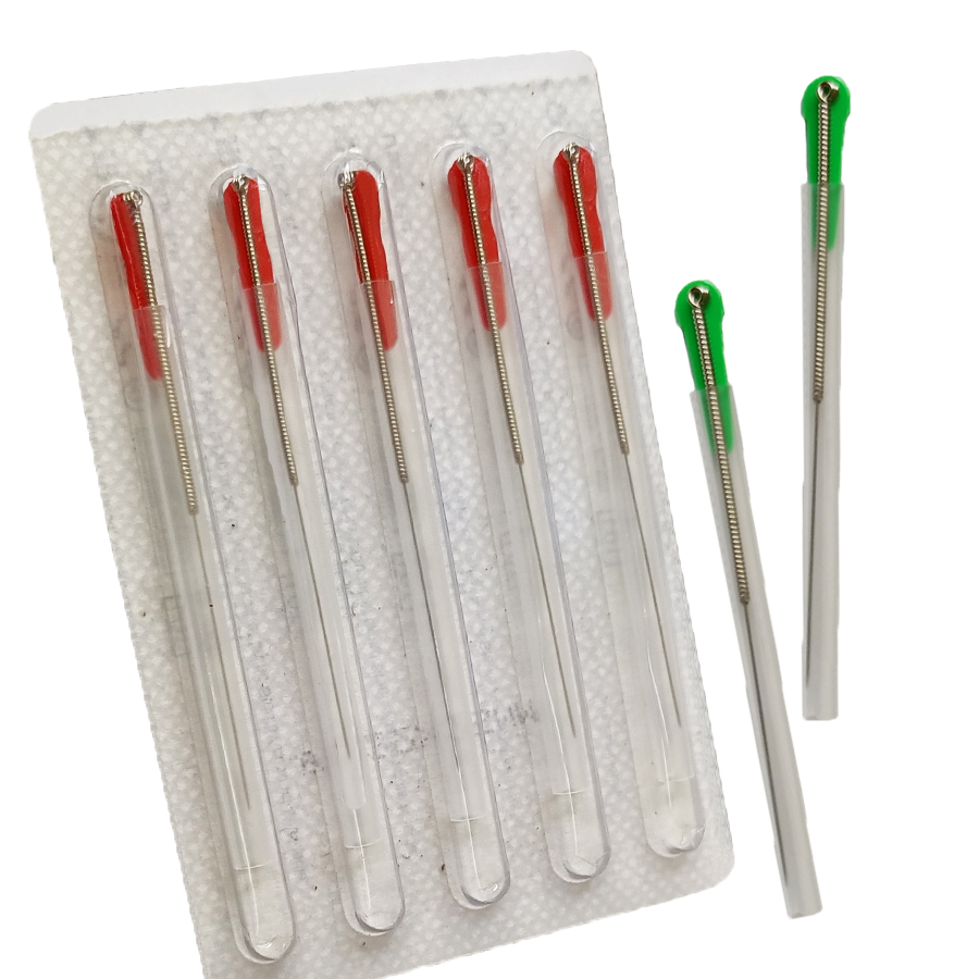 Yuannian Professional Disposable Sterile Color Plastic Handle Acupuncture Needles for Single Use One Needle with One Tube 100pcs