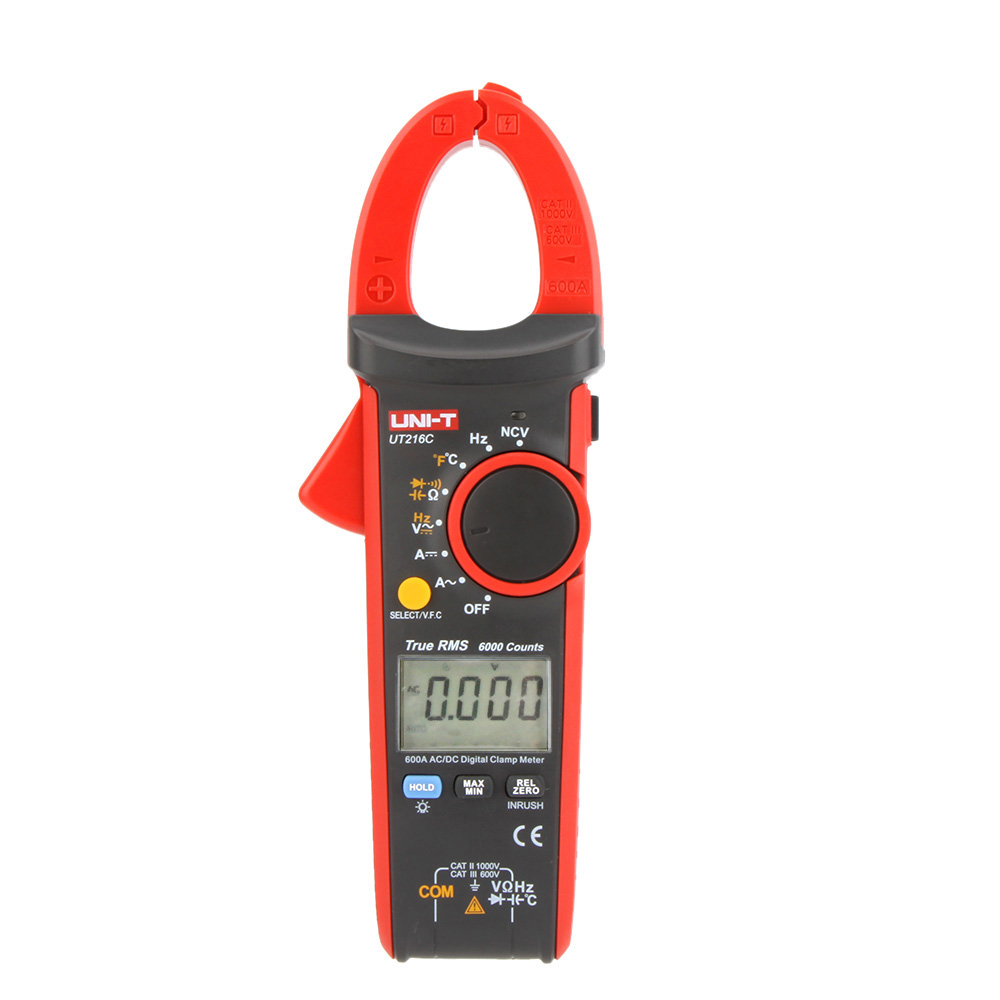 UNI-T UT216C 600A True RMS Цифровые токоизмерительные клещи конденсатор с алюминиевой крышкой, функцией бесконтактной индикации напряжения цифровой измеритель зажим