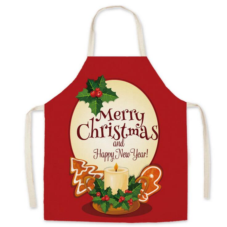 Christmas Santa Claus Adjustable Washable Unisex Cooking Kitchen Aprons For Chef