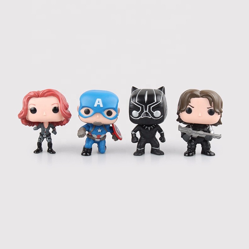 Фигурки героев поп-мрамора FUNKO, игрушки Стив Роджерс 3, гражданская война, зимний солдат, черная вдова, Черная пантера, модель, подарок