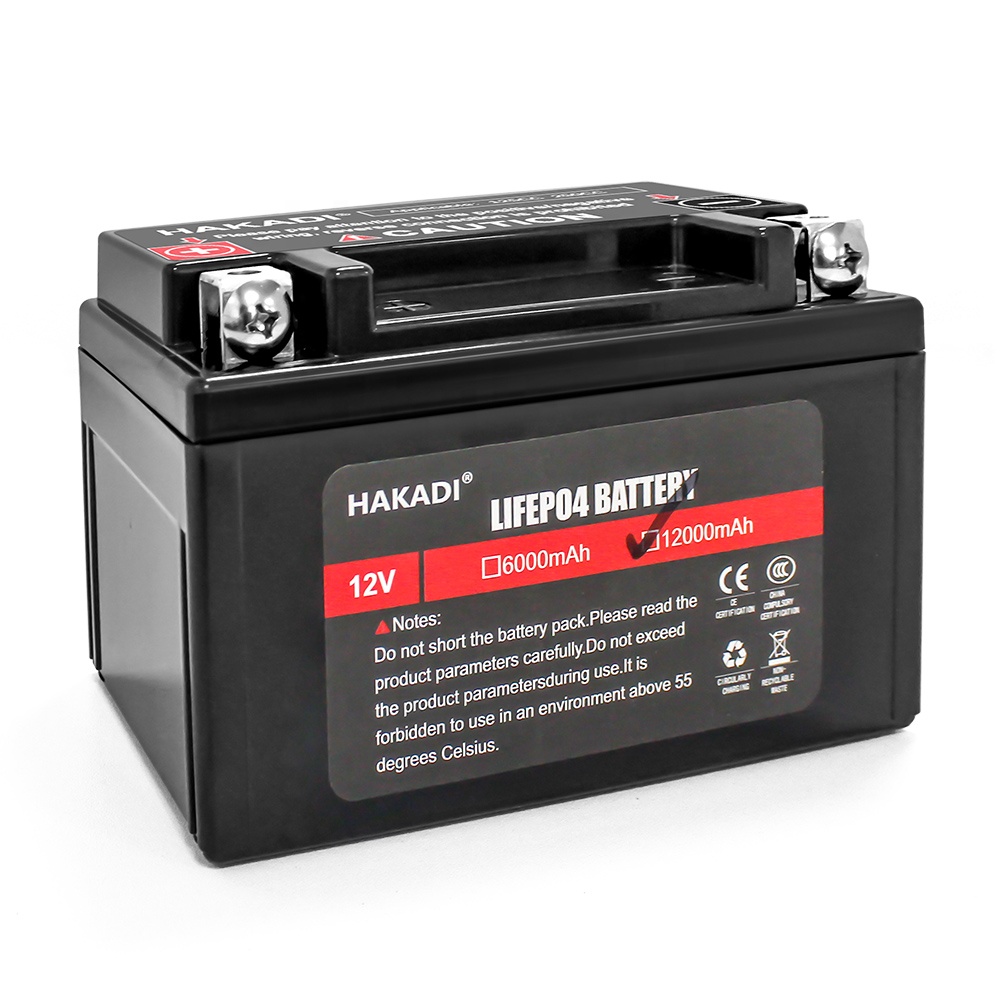 Jump Starter 12V 12Ah Lifepo4 Rechargeable Battery Pack For 125-2500cc Motorcycle