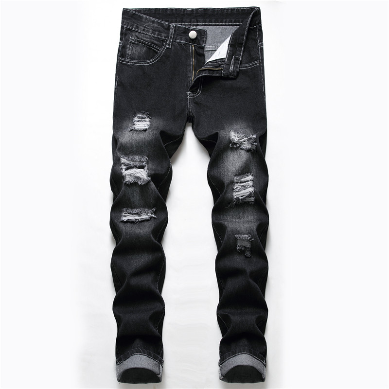 2021 Hot Selling Men's High-quality Customized Black Casual And Versatile Straight Jeans denim men