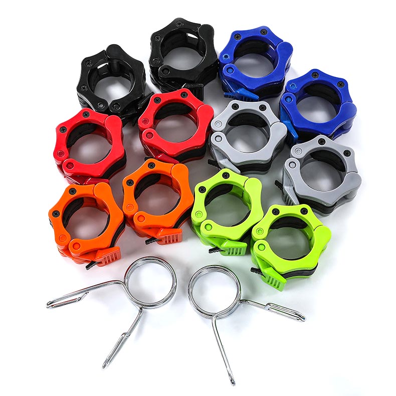 Barbell Clips 50mm Weightlifting Lock Barbell Collar Clam Nylon Clamp Collars