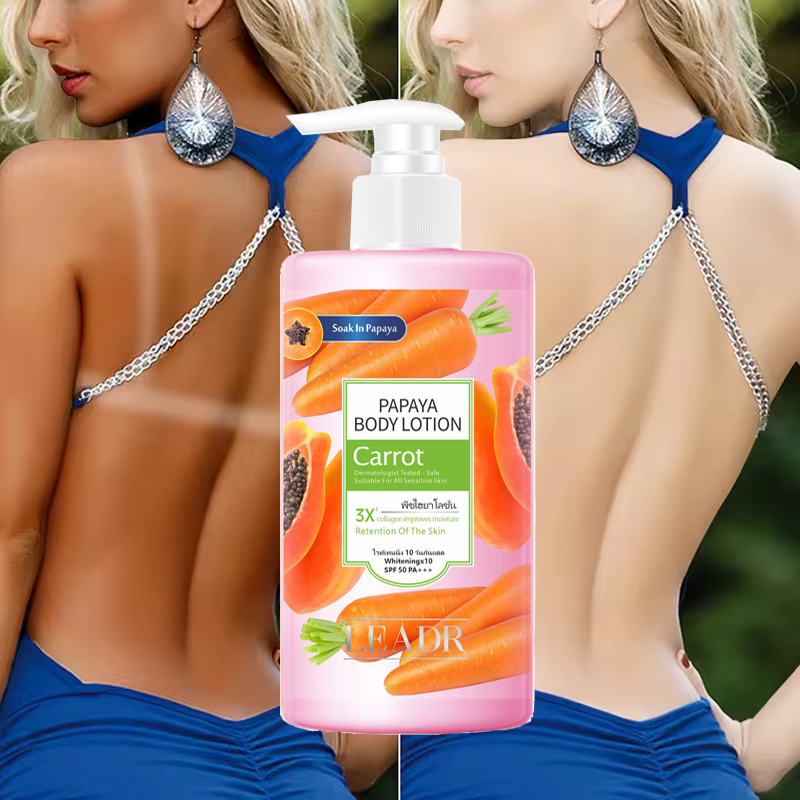 OEM Black Skin Easy Glow Bleaching Body Lotion Shea Butter Pawpaw AHA Retinol Lightening Body Lotion