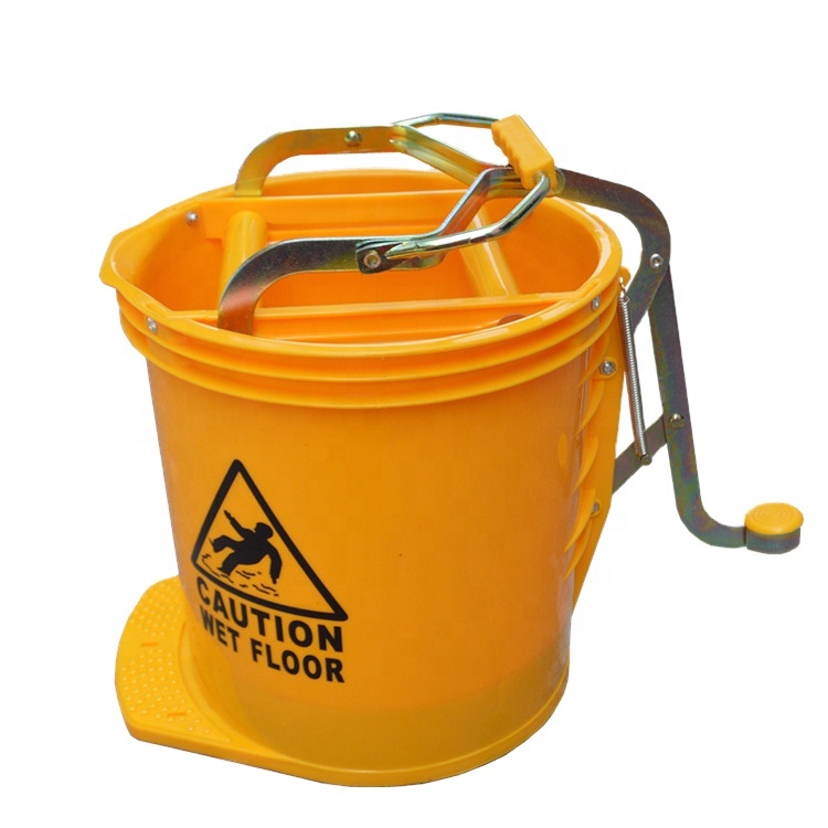 Mini plastic squeeze mop bucket 16liter round wringer with foot control pedal