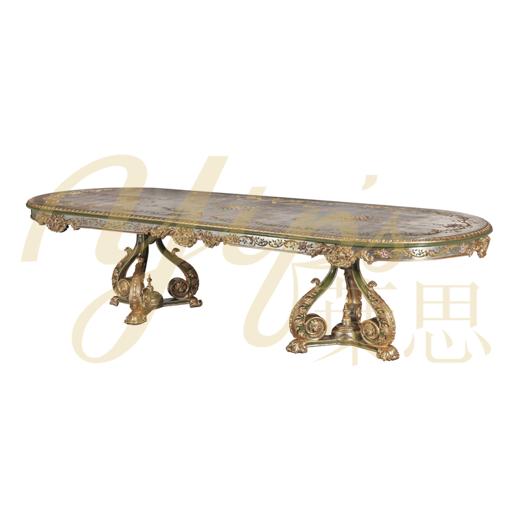 Yips LD-2004-1849 принцессы с рисунком розы для девочек серии ручная роспись цветочный узор обеденный номер прямоугольник Роскошный 10-местный обеденный стол