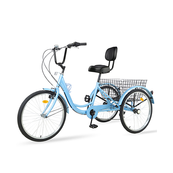 Factory direct sale 24" 26" wheel 7-speed hard frame unisex tricycle bike