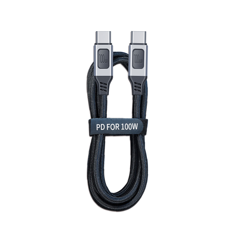 Type-C 100W PD Charge Cable USB C to USB C QC Line Nylon Brain Cable Fast Transmission for Mobile Phone Laptop Cable
