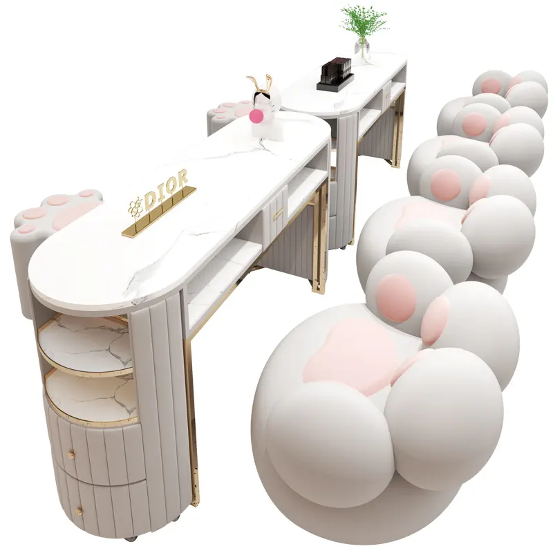 Factory Wholesale Modern Simple Manicure Table High Quality Best Seller Commercial Salon Furniture Set Durable Nail Table