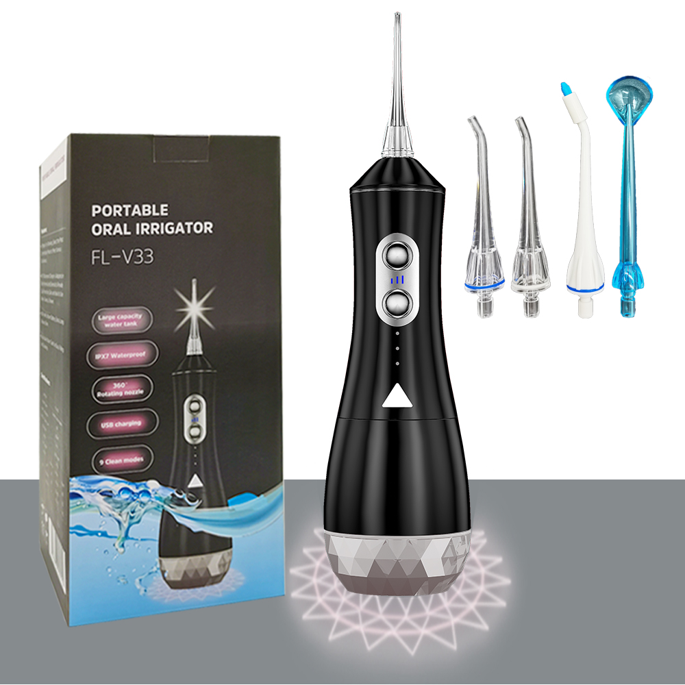 Floss WaterFlosser портативный ирригатор полости рта с 9 режимами, 4 сменных реактивных наконечника, перезаряжаемая Водонепроницаемая чистка зубов