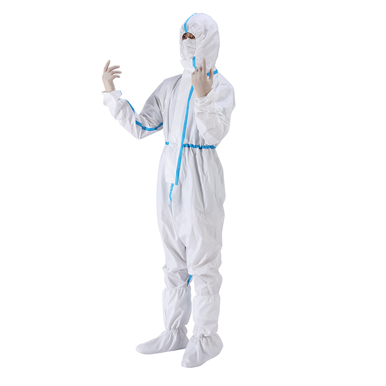 Medical Disposable Full Covered Hooded Style Personal Protectively Clothing Anti Virus Protection Suit