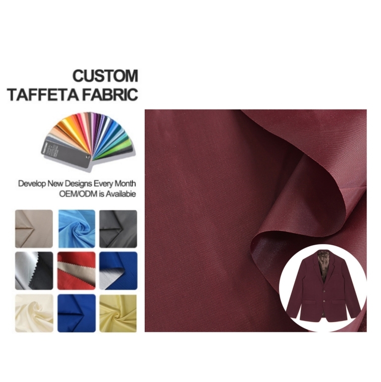 Wholesale Waterproof 100% Polyester 190T 210T 230T Lining Taffeta Woven Fabric For Suit Cloth