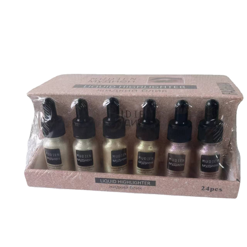 MUDIEN vegan Private Label Glow Face & Body Highlighter Shimmer Oil Makeup Custom Shimmer Glitter Highlighter Liquid