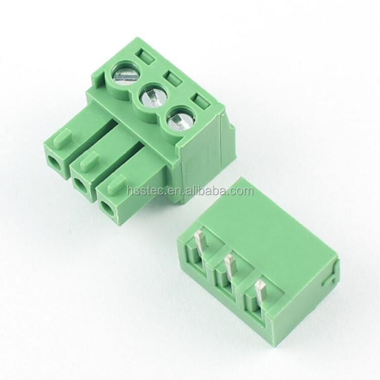 3,81 мм шаг 3 Pin правый угол винтовой клеммный блок Pluggable разъем